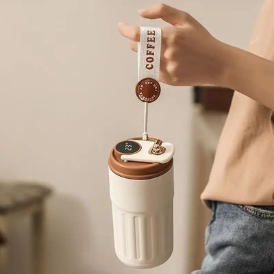 450 ml Smart Temperature Display Reisbeker met roestvrijstalen materiaal en touw