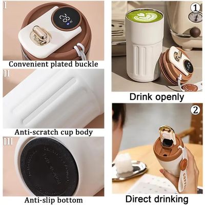 450 ml Smart Temperature Display Reisbeker met roestvrijstalen materiaal en touw