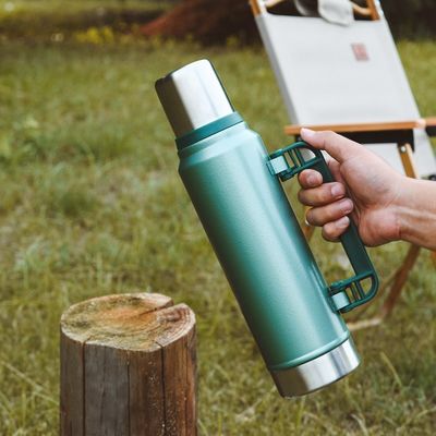 Amerikaanse stijl grote capaciteit roestvrij staal vacuüm waterfles thermos 1 L met handvat