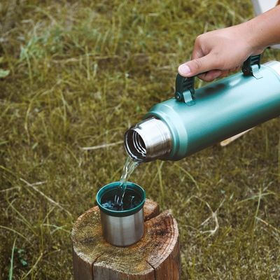 Amerikaanse stijl grote capaciteit roestvrij staal vacuüm waterfles thermos 1 L met handvat