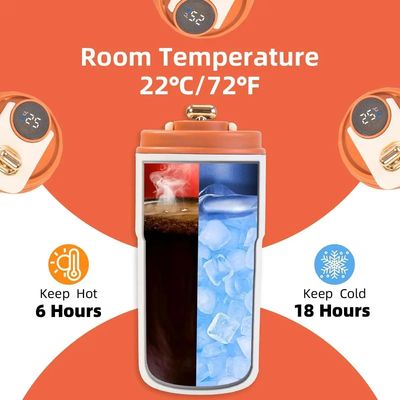 450 ml Smart Temperature Display Reisbeker met roestvrijstalen materiaal en touw