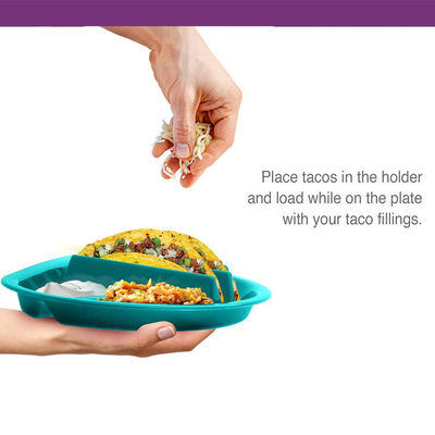 Duurzame vaatwasser veilig BPA-vrij Microwave Taco Plastic Platen voor terug naar school