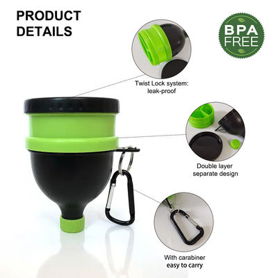 Voedsel 4 OZ/120 ml eiwitpoederfunnel met sleutelhanger Draagbare en handige dispenser