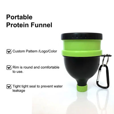 Voedsel 4 OZ/120 ml eiwitpoederfunnel met sleutelhanger Draagbare en handige dispenser
