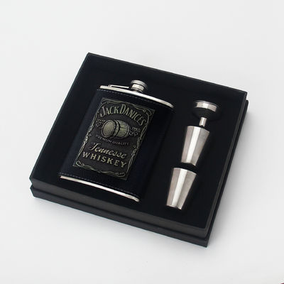 304 roestvrij staal Hip Flask Set voor alcohol Matte Zwart Capaciteit 1 oz 2 oz 3 oz 4 oz 5 oz