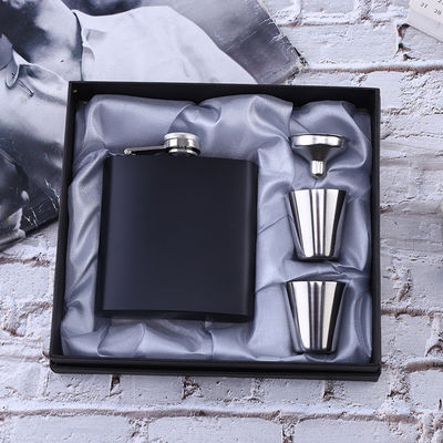 304 roestvrij staal Hip Flask Set voor alcohol Matte Zwart Capaciteit 1 oz 2 oz 3 oz 4 oz 5 oz