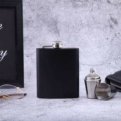 304 roestvrij staal Hip Flask Set voor alcohol Matte Zwart Capaciteit 1 oz 2 oz 3 oz 4 oz 5 oz