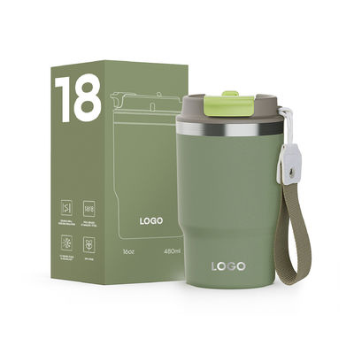 Roestvrij staal 16oz Tumbler met vacuüm geïsoleerde koffiebeker BPA-vrij deksel Op maat