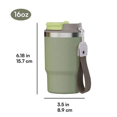 Roestvrij staal 16oz Tumbler met vacuüm geïsoleerde koffiebeker BPA-vrij deksel Op maat