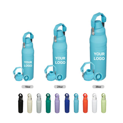 16oz/24oz/36oz Thermische isolatie roestvrij staal waterfles voor poeder bedekt