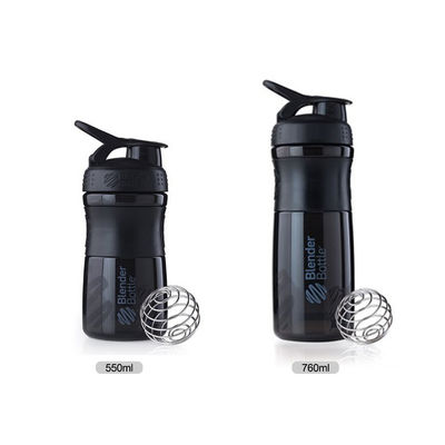 Roestvrijstalen bal Draagbare BPA-vrije fitnessruimte Plastic Protein Shaker Fles voor sporten