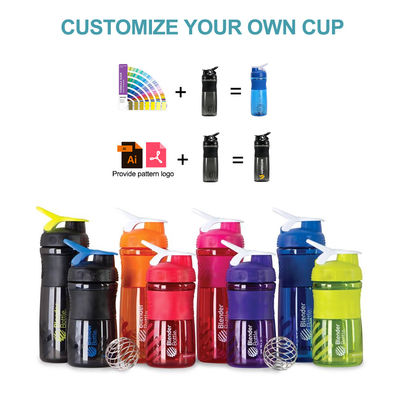 Roestvrijstalen bal Draagbare BPA-vrije fitnessruimte Plastic Protein Shaker Fles voor sporten