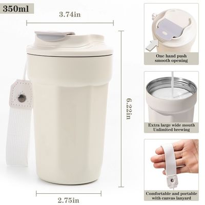Roestvrij staal moderne auto koffiebeker met vacuümisolatie perfect onderweg