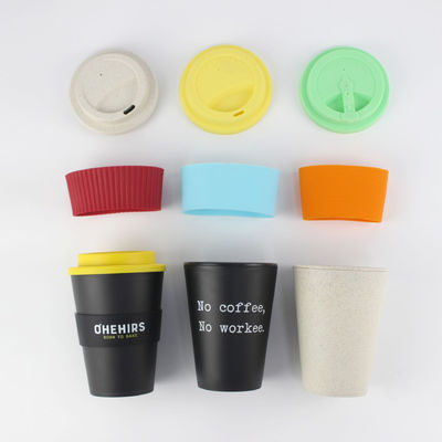 12 oz 350 ml PP siliconen cover bamboe vezel herbruikbare koffiebeker met deksel Een ideaal cadeau item