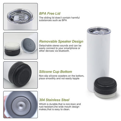 20oz Capaciteit Muziek luidspreker Tumbler American Style Design met afneembare LED licht
