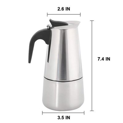 Koffie-Tee gereedschappen 6 kopjes roestvrij staal Moka Pot Espresso koffiezetapparaat van Bialetti