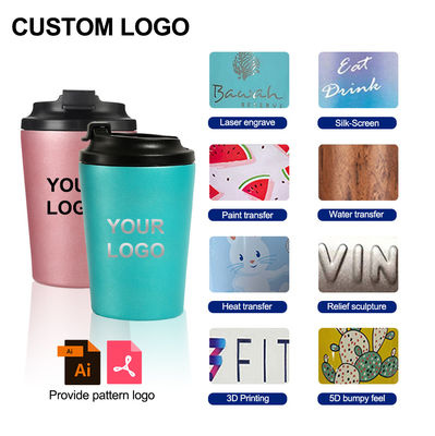 12oz Reise herbruikbare koffiebeker mok geïsoleerd thermisch roestvrij staal tumbler hoger