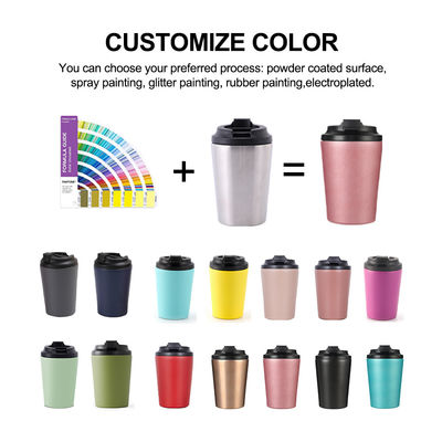 12oz Reise herbruikbare koffiebeker mok geïsoleerd thermisch roestvrij staal tumbler hoger