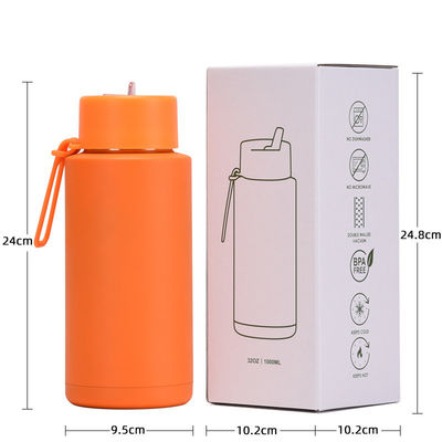 304 roestvrij staal milieuvriendelijk 32oz dubbelwand geïsoleerde waterfles met stro