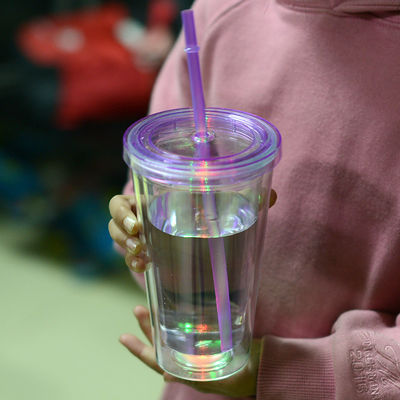 16 oz Led Drink Drinking Party Water flitsende lichten Light Up Cup Plastic Led Double Wall Tumbler
