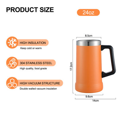 350g Dubbelwand Vacuüm Isolatie Roestvrij staal Bierbeker 16oz 24oz Drinkware Type MUGS