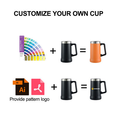 350g Dubbelwand Vacuüm Isolatie Roestvrij staal Bierbeker 16oz 24oz Drinkware Type MUGS