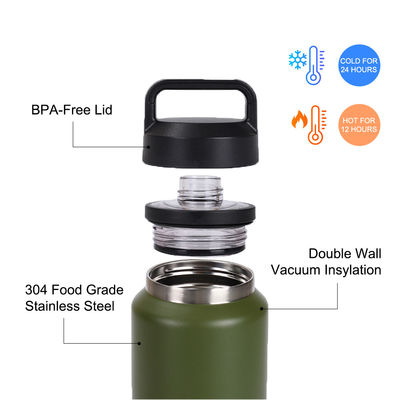Roestvrij staal 26oz waterfles grote capaciteit 36oz dubbele wand draagbare 18oz flessen