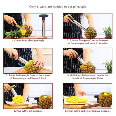 Roestvrij staal 304 Ananas Corer Slicer Fast Kitchen Gadget voor eenvoudige kern verwijdering