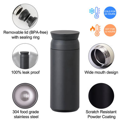 350 ml 500 ml dubbelwandige reiskoffiebottel met gripcoating vacuümgeïsoleerd