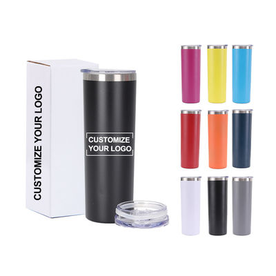 20OZ capaciteit roestvrij staal dunne tumbler met schuifdeksel en stro Top keuze