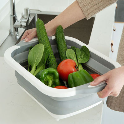 Custom Logo Dish Tub voor wassen en afvoeren Groenten Fruit Opvouwbare snijplank