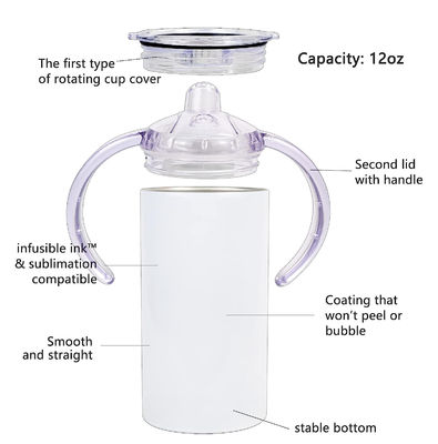 Sublimatie roestvrij staal tumbler 12oz BPA-vrije waterfles voor peuters drinken