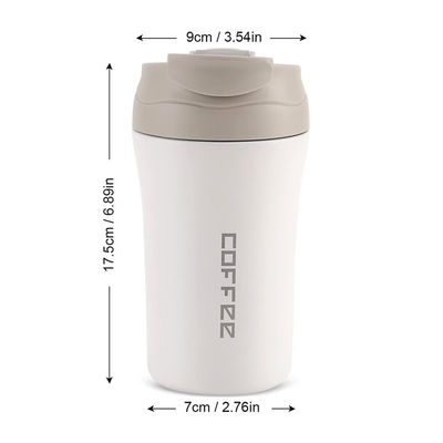 Ruimtegeïsoleerde reiskoffiebottel van roestvrij staal 14 oz/400 ml met deksel en stro
