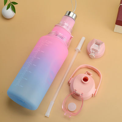 Unisex 3 in 1 Motivatie tijdmarker Grijze kleur Waterfles Set 2000ml 900ml 500ml