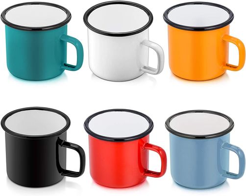 Custom Logo Emaille Camping Coffee Mug Europe Design Stijl met HANDGRIP Accessoires