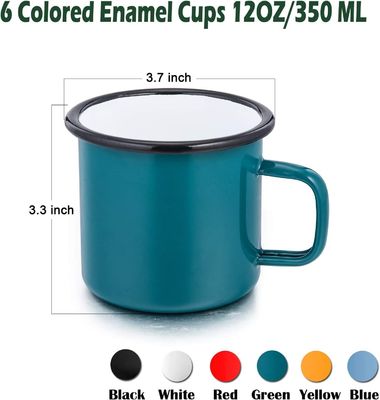 Custom Logo Emaille Camping Coffee Mug Europe Design Stijl met HANDGRIP Accessoires