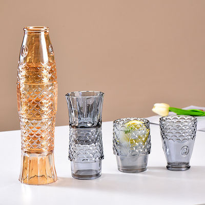 Handgemaakte Amber Blue Grey Glass Koi Fish Set voor zakelijke cadeautjes in Amerikaanse stijl