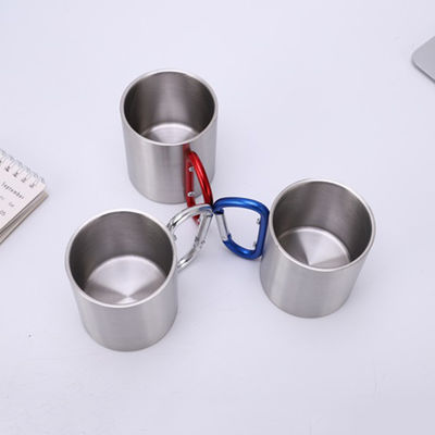 200 ml / 300 ml Kamperen en reizen Roestvrij staal Dubbele wand Carabiner mok met handvat