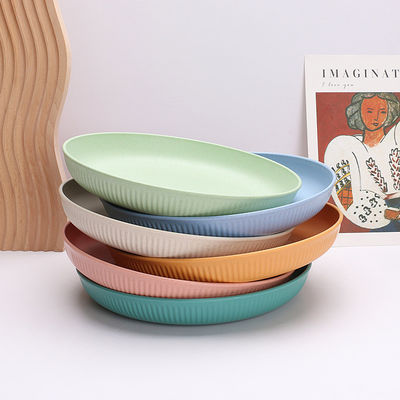 9 inch rond plastic dinerplaat Lichte tarweplaten voor herbruikbaar eetgerei