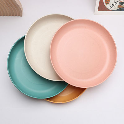 9 inch rond plastic dinerplaat Lichte tarweplaten voor herbruikbaar eetgerei