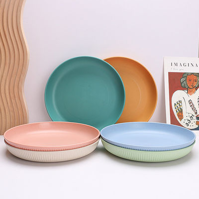 9 inch rond plastic dinerplaat Lichte tarweplaten voor herbruikbaar eetgerei
