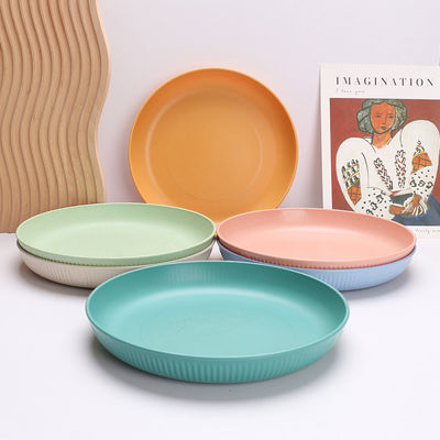 9 inch rond plastic dinerplaat Lichte tarweplaten voor herbruikbaar eetgerei
