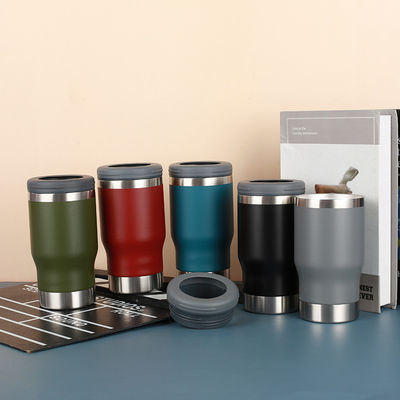 Minimalistische stijl Custom 14oz roestvrij staal dubbele wand vacuüm geïsoleerde bierblik koeler met flesopener