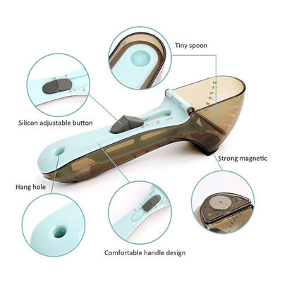 PP materiaal verstelbare digitale meetlepel met schaal plastic meetbeker 18*7.5CM