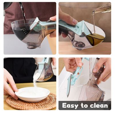 PP materiaal verstelbare digitale meetlepel met schaal plastic meetbeker 18*7.5CM