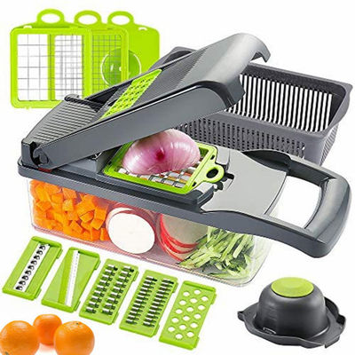 Metalen groentenhaker uienhaker multifunctionele slicer grater met colander mand