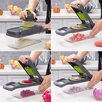 Metalen groentenhaker uienhaker multifunctionele slicer grater met colander mand