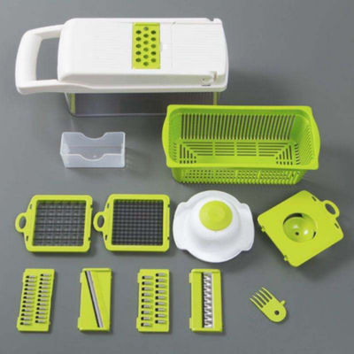 Metalen groentenhaker uienhaker multifunctionele slicer grater met colander mand