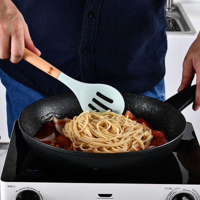 Outdoor Custom Logo Houten handvat spatulas Silicone Keukengereedschap Spatula Set met opslag emmer