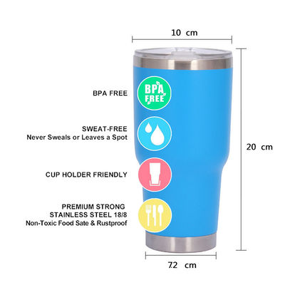 30oz BPA GRATIS Geïsoleerde Tumbler Roestvrijstalen Vacuümbek met deksel Klant Logo